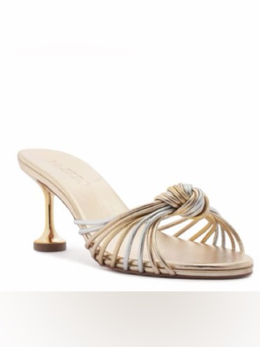 Arezzo Metallic Knot-Detail Kitten Heel Gold & Silver Size 7.5 *NEW WITH BOX